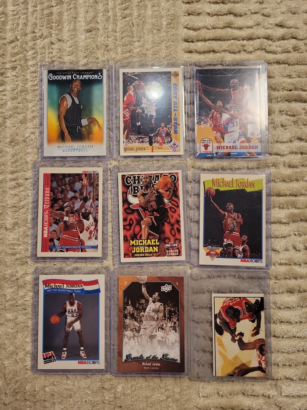 Michael Jordan Lot 9 Cards upper deck Chicago Bulls Basketball Cards